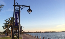 Light on Lake Charles Boardwalk Light on Lake Charles Boardwalk