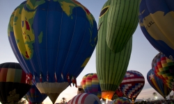 Balloons at dusk