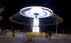 Amusement ride at night