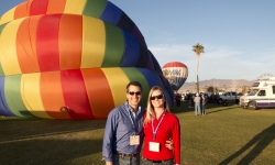 Mike and Terri in front of Hot air balloon