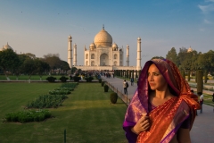 Carmen-in-front-of-Taj-Majal-in-India Carmen-in-front-of-Taj-Majal-in-India
