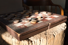 Checkers-Board-on-log Checkers-Board-on-log