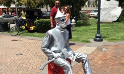 Tin Man living statue in New Orleans