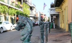 Brass horse heads in New Orleans