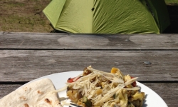 Breakfast while camping