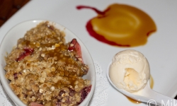 Apple-Rasberry crisp at Irises Plattsburgh