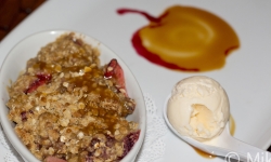 Apple-Rasberry crisp at Irises Plattsburgh Apple-Rasberry crisp at Irises Plattsburgh