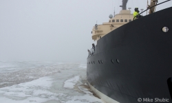 Side of Sampo ship as it breaks ice