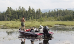 Fishing boat on Saranac Lake