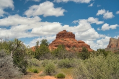 Butte-in-Sedona-with-white-clouds