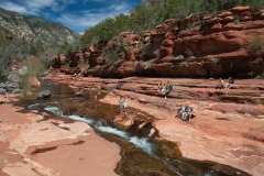 People-enjoying-Slide-Rock-in-Sedona