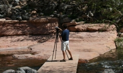 Taking pictures at Slide Rock