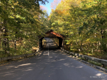 covered bridge along Pierce Stocking Scenic Drive