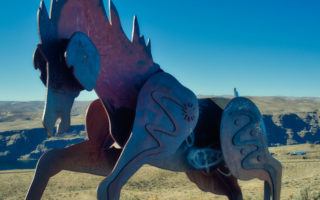 Vantage Bridge Wild Horses Monument Display close-up by Mike Shubic