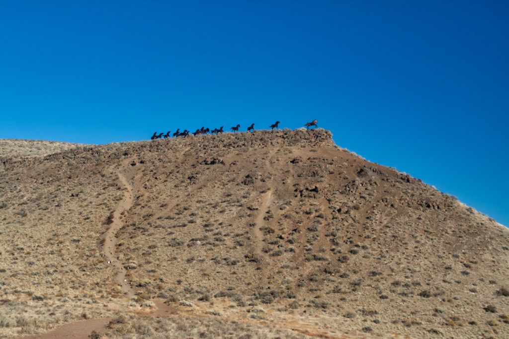 Vantage Bridge Wild Horses Monument Display from a distance by Mike of MikesRoadtrip.com