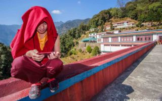 Monk at Gonjang Monastery, Gangtok, Sikkim, India