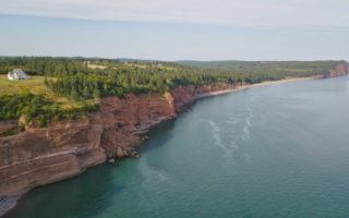 Bay of Fundy cliff - aerial shot by MikesRoadTrip.com