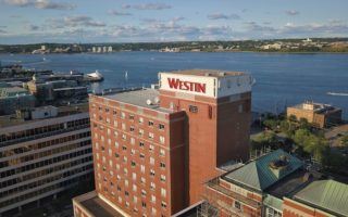 Westin in downtown Halifax aerial shot by MikesroadTrip.com