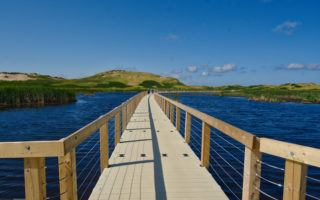 Pedestrain floating bridge at PEI National Park by Mike Shubic of MikesRoadTrip.com