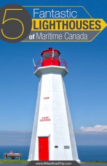 Pinterest Pin for 5 Best Maritime Canada Lighthouses by MikesRoadTrip.com