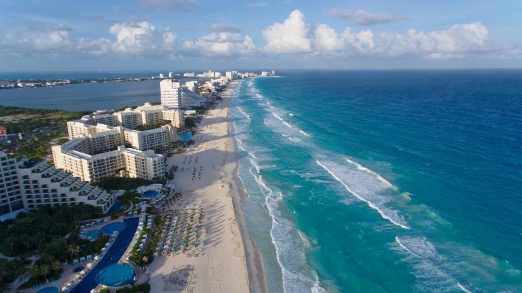 Cancun beach aerial photo by MikesRoadTrip.com