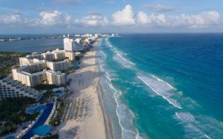 Cancun beach aerial photo by MikesRoadTrip.com