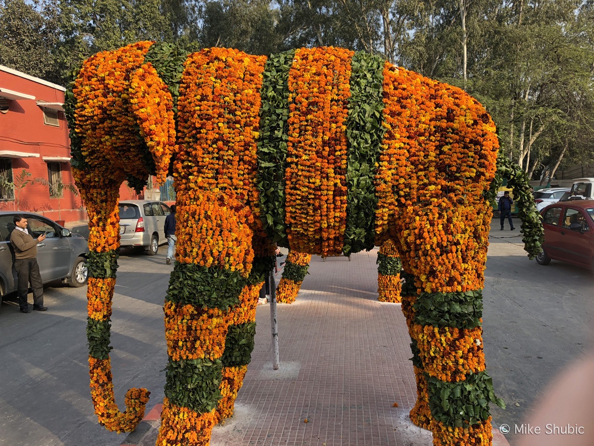 Elephant made of flowers - photo by MikesRoadTrip.com