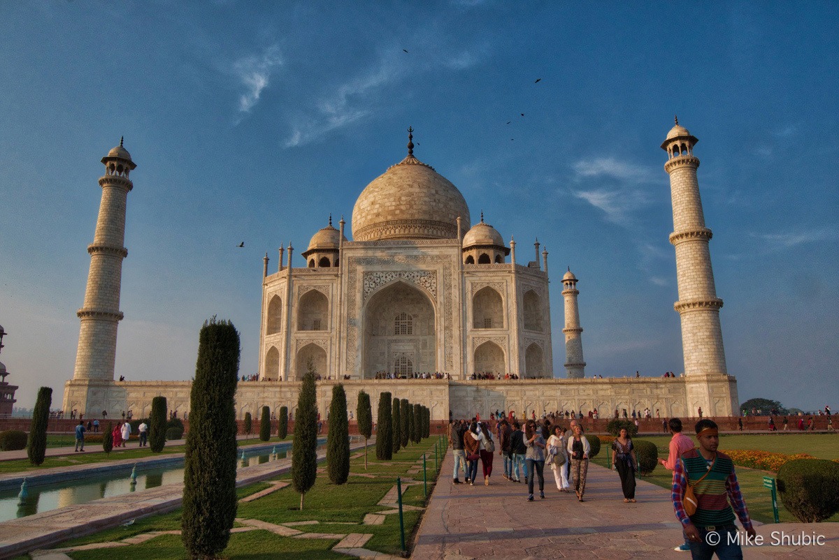 Taj Mahal at sunset while riding the Palace on Wheels train - Photo by MikesRoadTrip.com