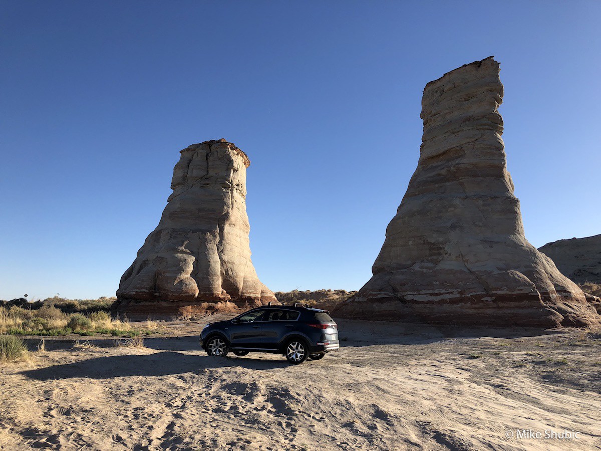 Kia Sportage in front of Elephant Feet by MikesRoadTrip.com