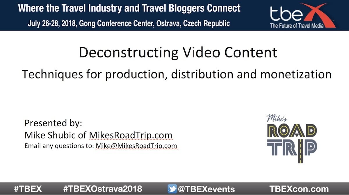 TBEX Ostrava screenshot of Deconstructing video content