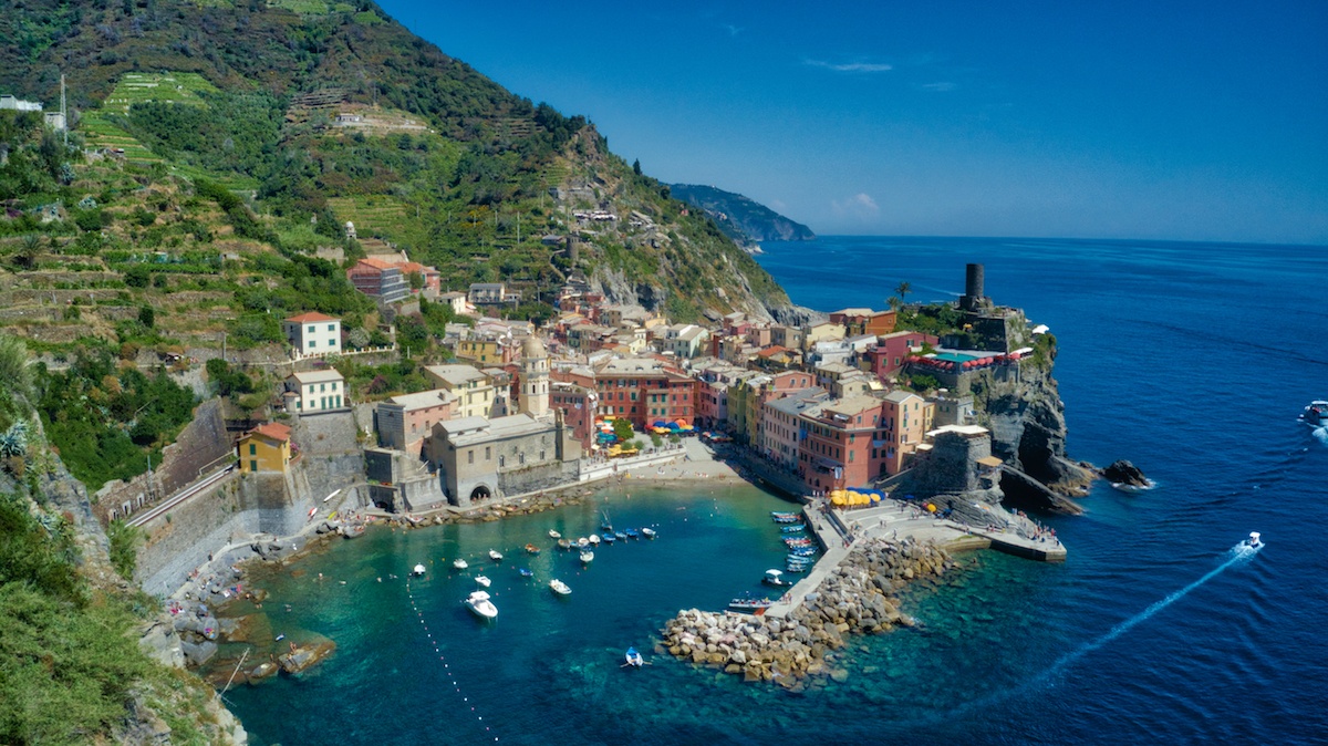 Cinque Terre aerial last village: Photo by MikesRoadTrip.com