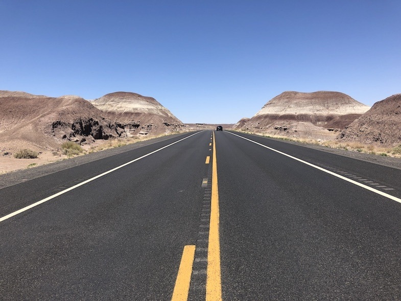 Road through the painted desert by MikesRoadTrip.com