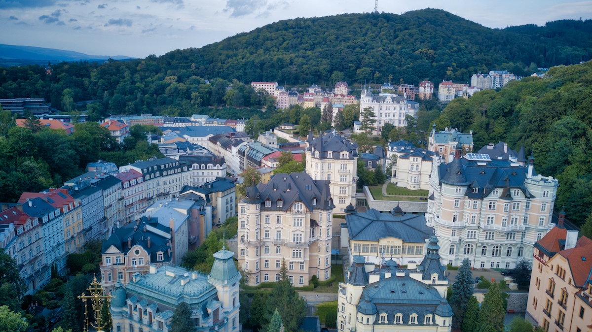 KARLOVY VARY (CARLSBAD) aerial photo by MikesRoadTrip.com