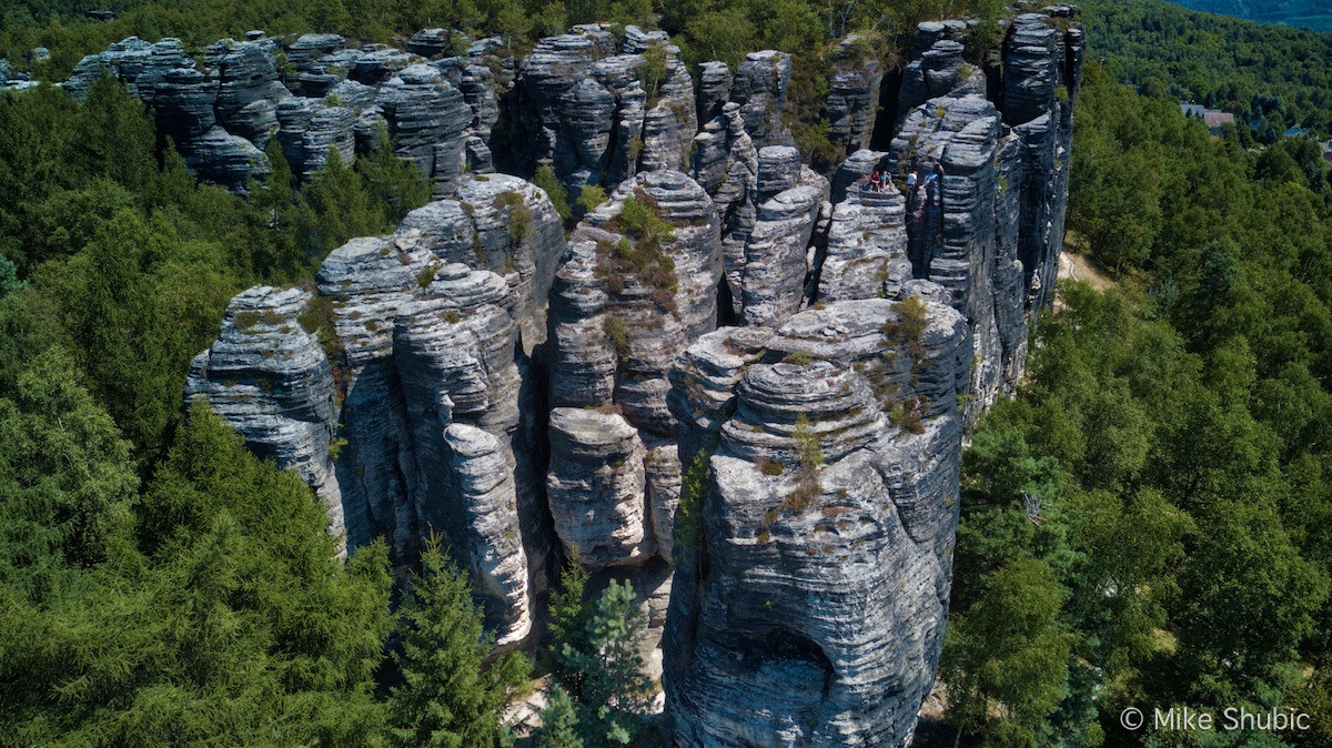 Cliffs aerial Bohemian Switzerland by MikesRoadTrip.com