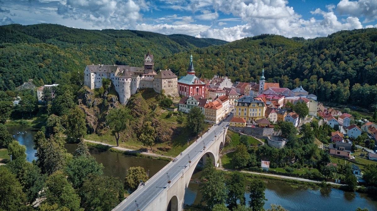 Loket Czech Republic is just 2 hours beyond Prague. Aerial photo by MikesRoadtrip.com