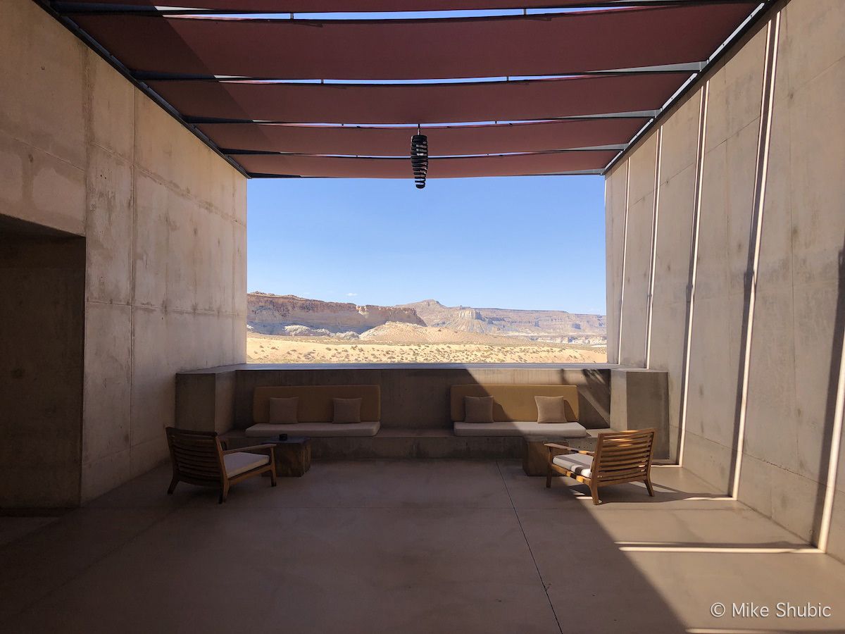 Framed view at Amangiri resort in Utah by MikesRoadTrip.com