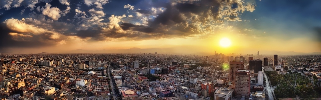 Sunset in Mexico City, Mexico