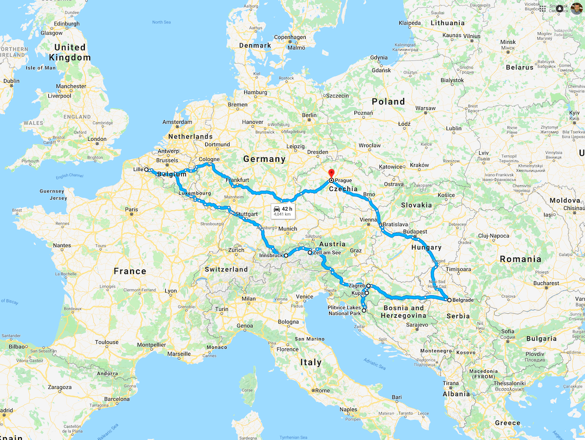 Central Europ Road Trip map