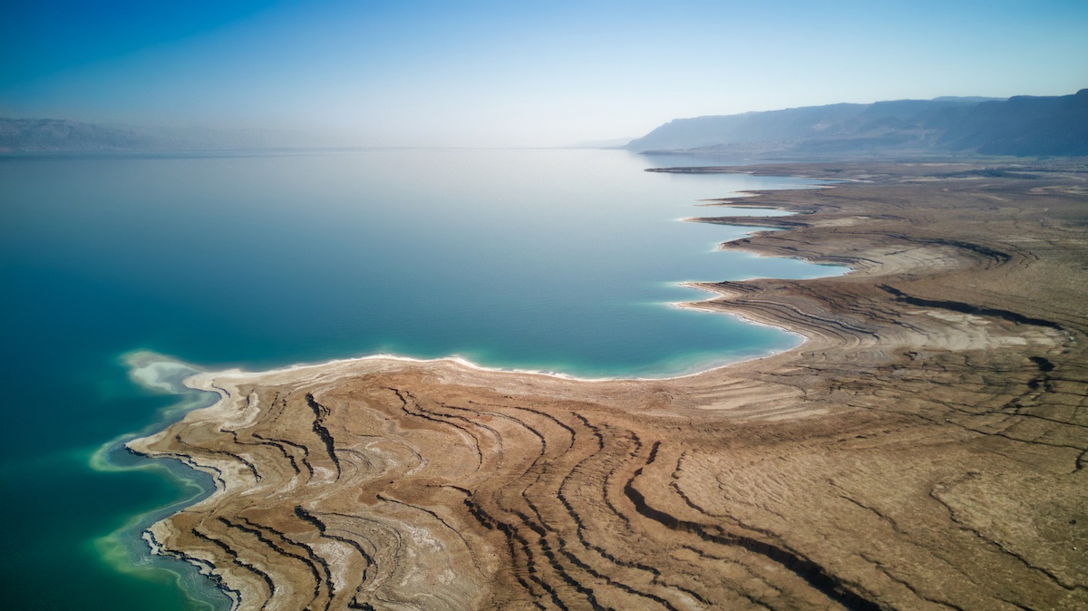 Travel to Israel to see the Dead Sea. Aerial photo by Mike Shubic of MikesRoadTrip.com