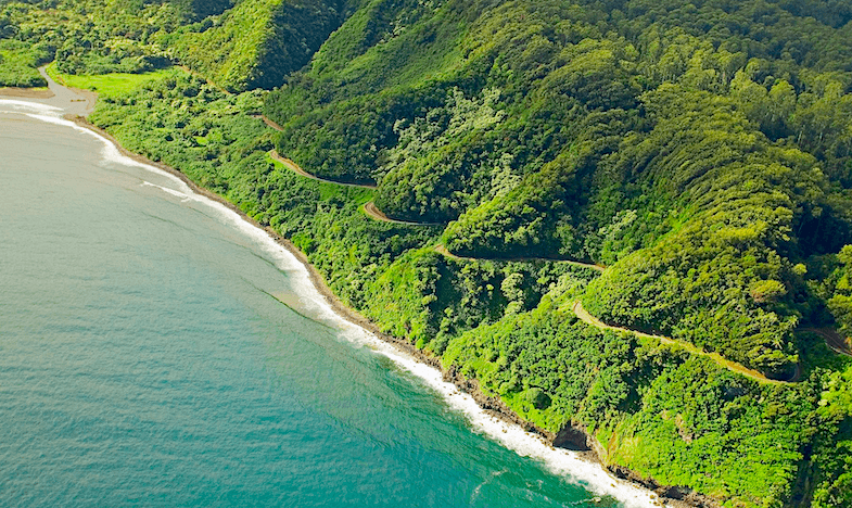 Hana Highway on Maui Hawaii - one of the most scenic roads in the U.S.