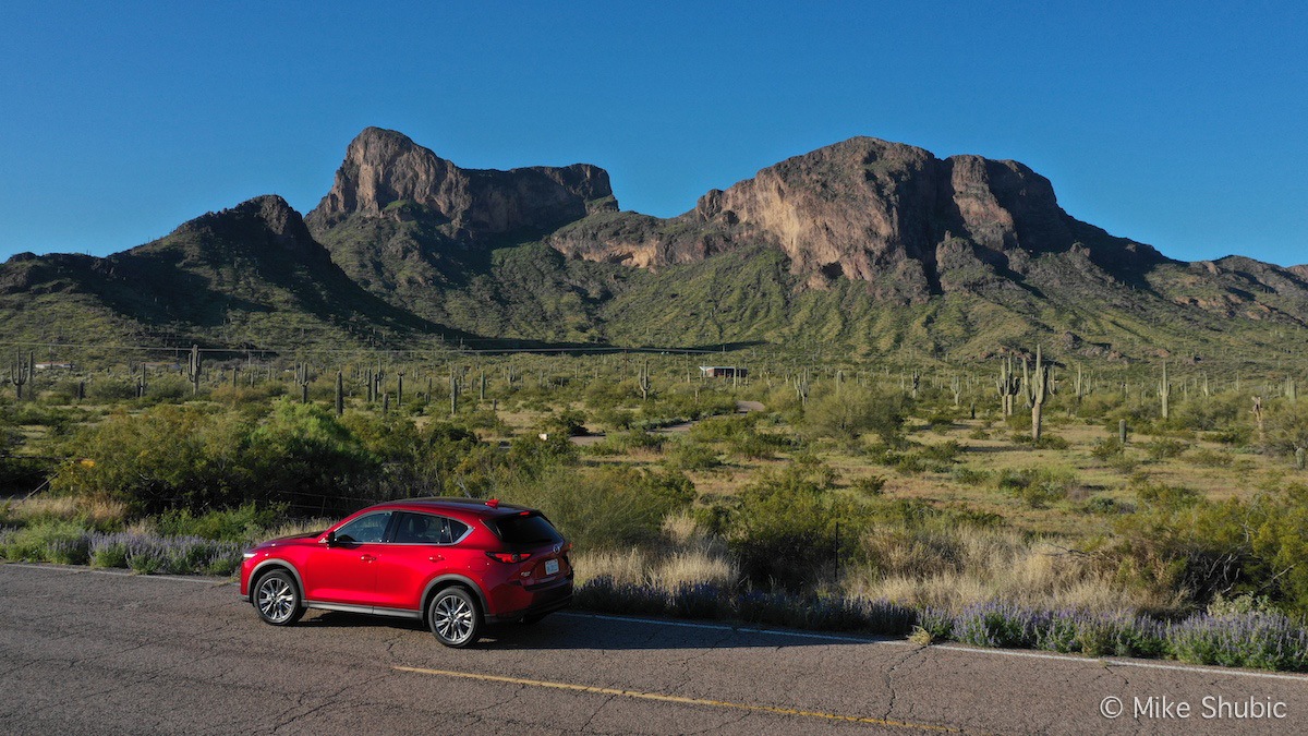 Mazda CX-5 in front of Picacho Peak