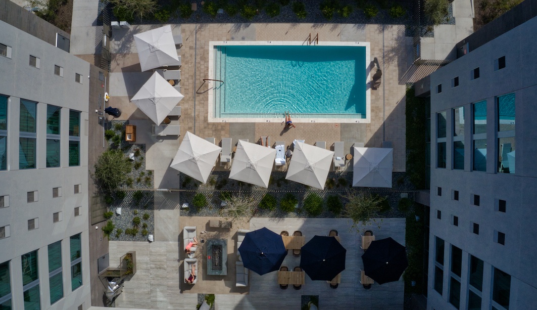 Pool and patio at AC Hotel Phoenix by MikesRoadTrip.com