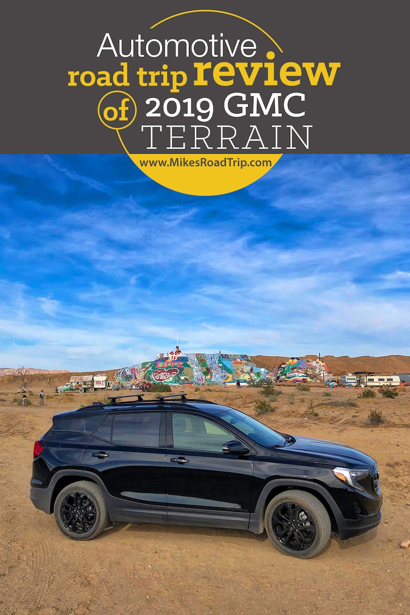 GMC Terrain road trip review - Photo in front of Salvation Mountain 