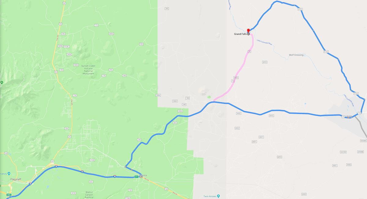 Map to Grand Falls