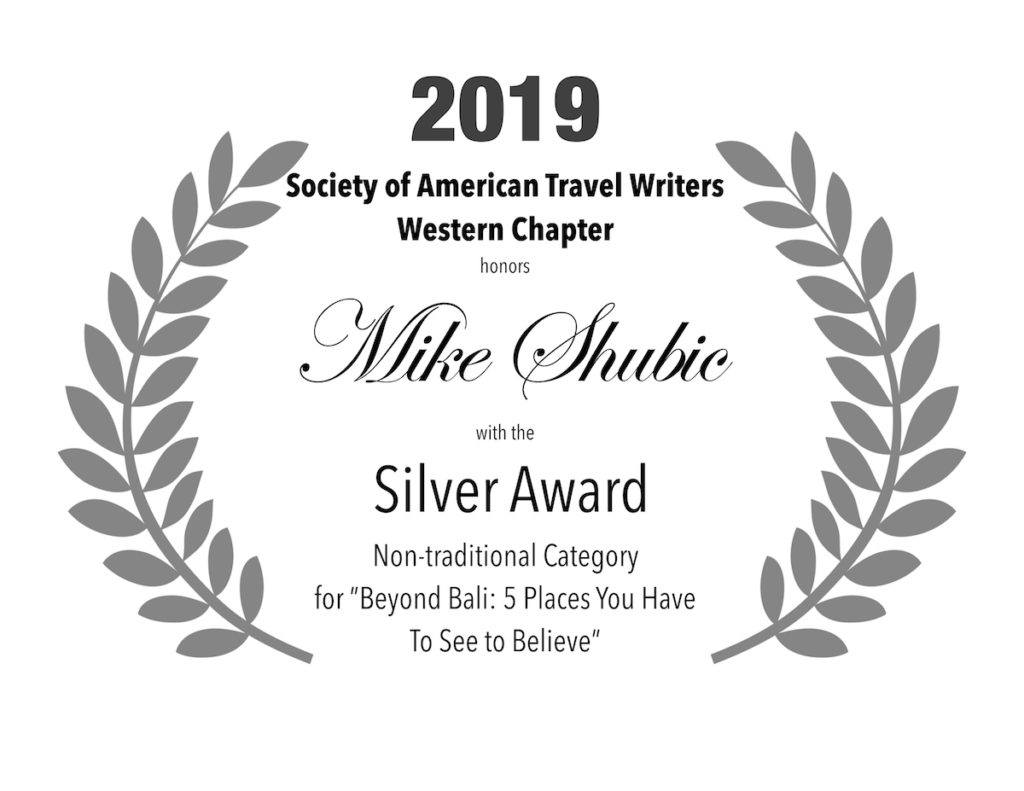 2019 SATW Silver award for best non-traditional piece