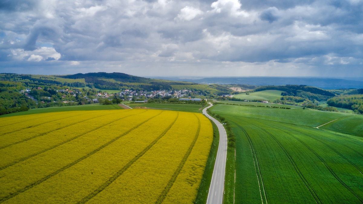 Rheingau aerial road trip shot