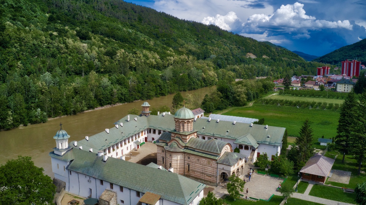 Road Trip Romania to Biserica Manastrii Cozia aerial by MikesRoadTrip.com