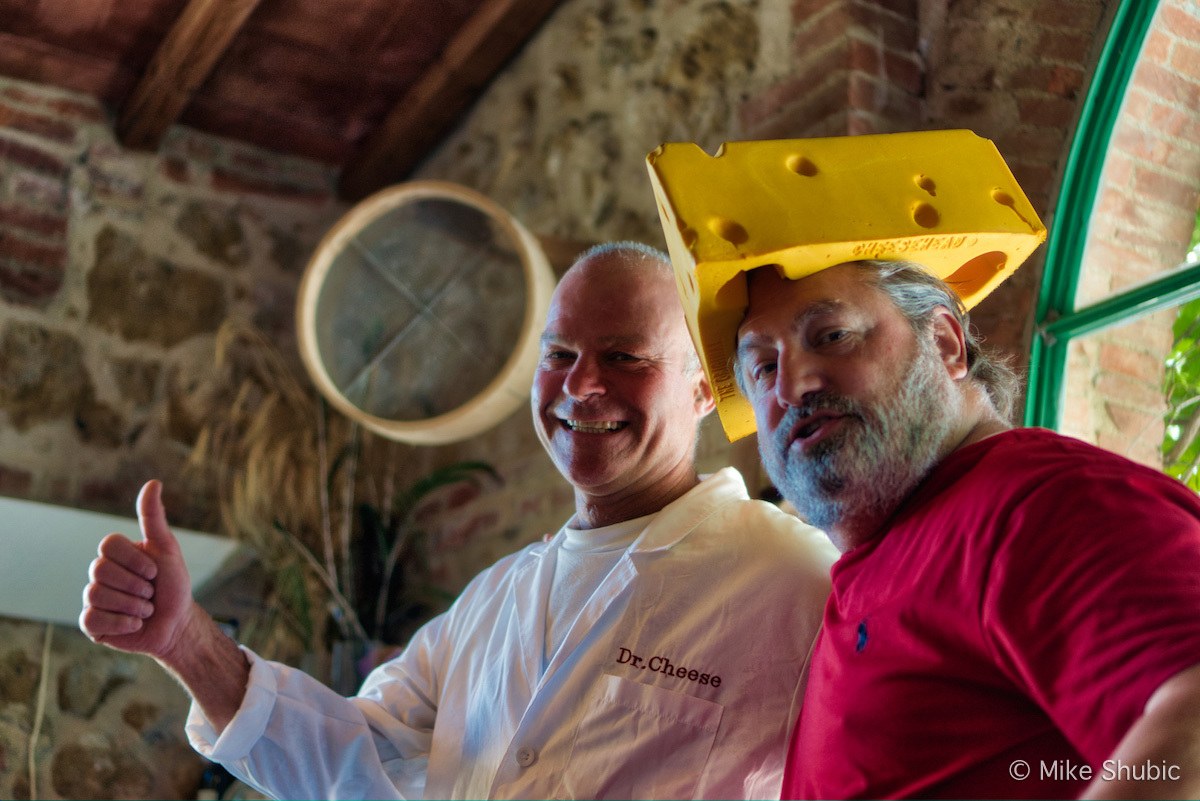 George Myers with Cook in Tuscany with Dr. Cheese. Photo by: MikesRoadTrip.com