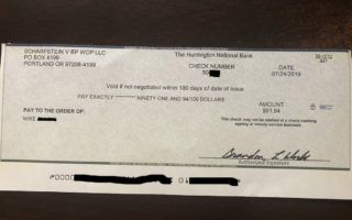 another check for $91.94