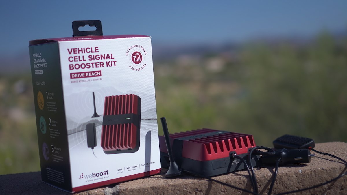 Road Trip Essentials include the weBoost Drive Reach by Wilson Electronics